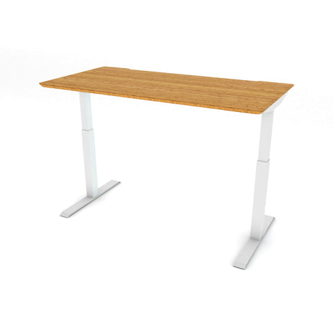 FLAIR 1.1 White c/w Bamboo Rectangle Desk Top