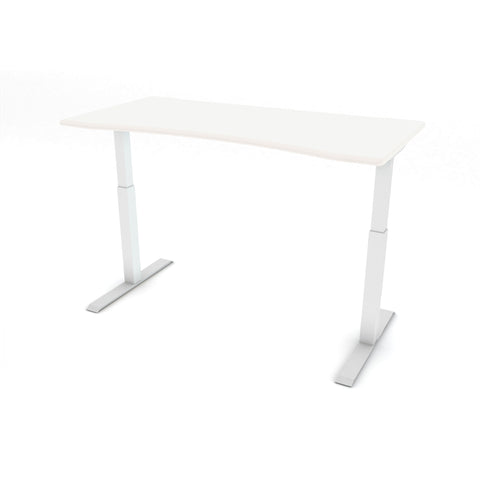 FLAIR 1.1 White c/w VF Ergo Desk Top - Height Adjustable Desk