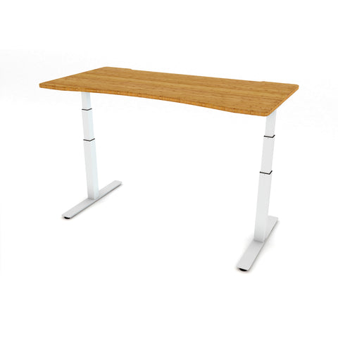 AGILE 1.2 White c/w Bamboo Ergo Desk Top