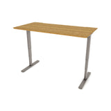 BREEZE 1.2L Silver Grey c/w Bamboo Rectangle Desk Top