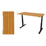 AGILE 1.2 Black c/w Bamboo Rectangle Desk Top - Sit-Stand adjustable Desk