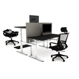 AGILE DUO 2.2C White c/w VF Soft Edge Ergo Desk Tops
