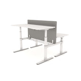 AGILE DUO 2.2C White c/w VF Soft Edge Ergo Desk Tops