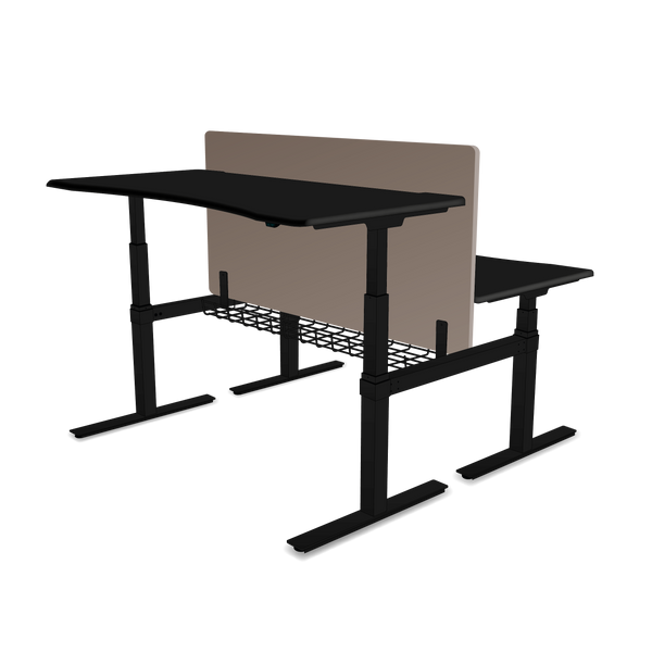 AGILE DUO 2.2C Black c/w VF Soft Edge Ergo Desk Tops
