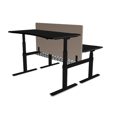 AGILE DUO 2.2C Black c/w VF Soft Edge Ergo Desk Tops