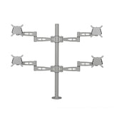Quad Screen, Pole Clamped Monitor Arm V2