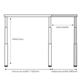 AGILE 1.2 Black - FRAME ONLY - Sit-Stand adjustable Desk