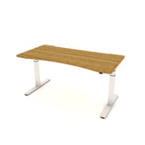 AGILE 1.2 White c/w Bamboo Ergo Desk Top