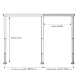 BREEZE 1.2L Silver Grey c/w Bamboo Rectangle Desk Top