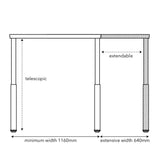 FLAIR 1.1 White c/w VF Ergo Desk Top - Height Adjustable Desk