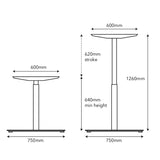 FLAIR 1.1 White c/w Bamboo Rectangle Desk Top