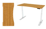 FLAIR 1.1 White c/w Bamboo Ergo Desk Top