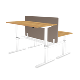 FLAIR DUO 2.1C White c/w MFC Desk Tops - Height Adjustable Double Bench