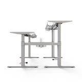FLAIR DUO 2.1C White c/w VF Soft Edge Ergo Desk Tops - Height Adjustable Double Benchystem