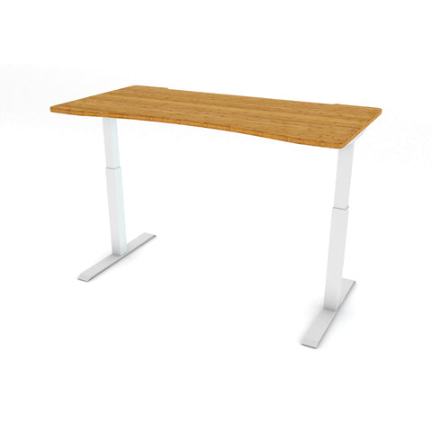 FLAIR 1.1 White c/w Bamboo Ergo Desk Top