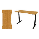 Agile 1.2 Black c/w 1400 Bamboo Ergo Desk Top - Sit-Stand Adjustable desk- Large SME Bundle