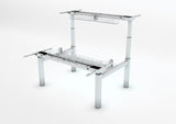 UNITY 2.2 White c/w Bamboo Desk Tops - Sit Stand Double Adjustable Bench