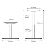 FLAIR 1.1 White c/w VF Ergo Desk Top - Height Adjustable Desk